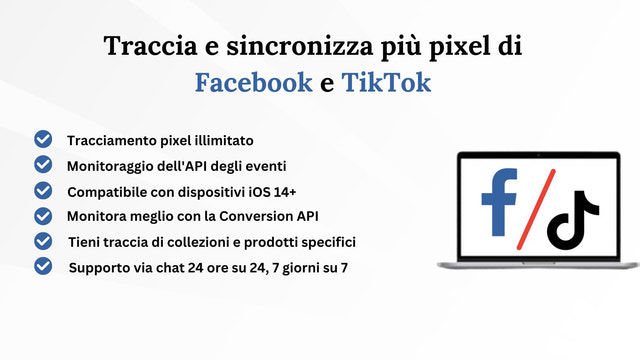 aggiungi più pixel di Facebook e pixel di Tiktok