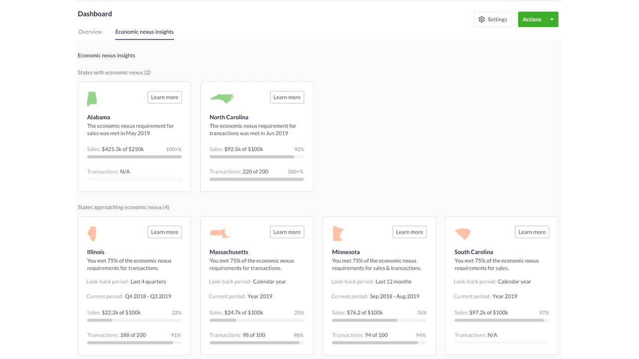 Economic Nexus Tracker