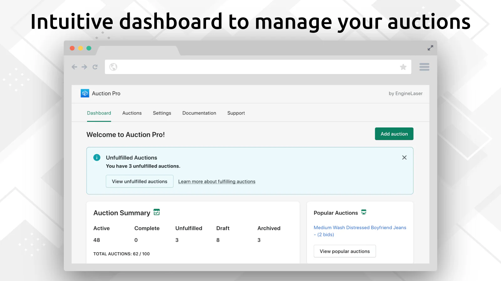 Skærmbillede dashboard