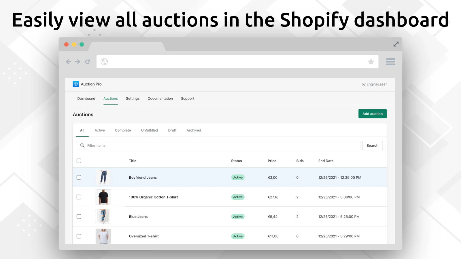 Screenshot Shopify-Dashboard