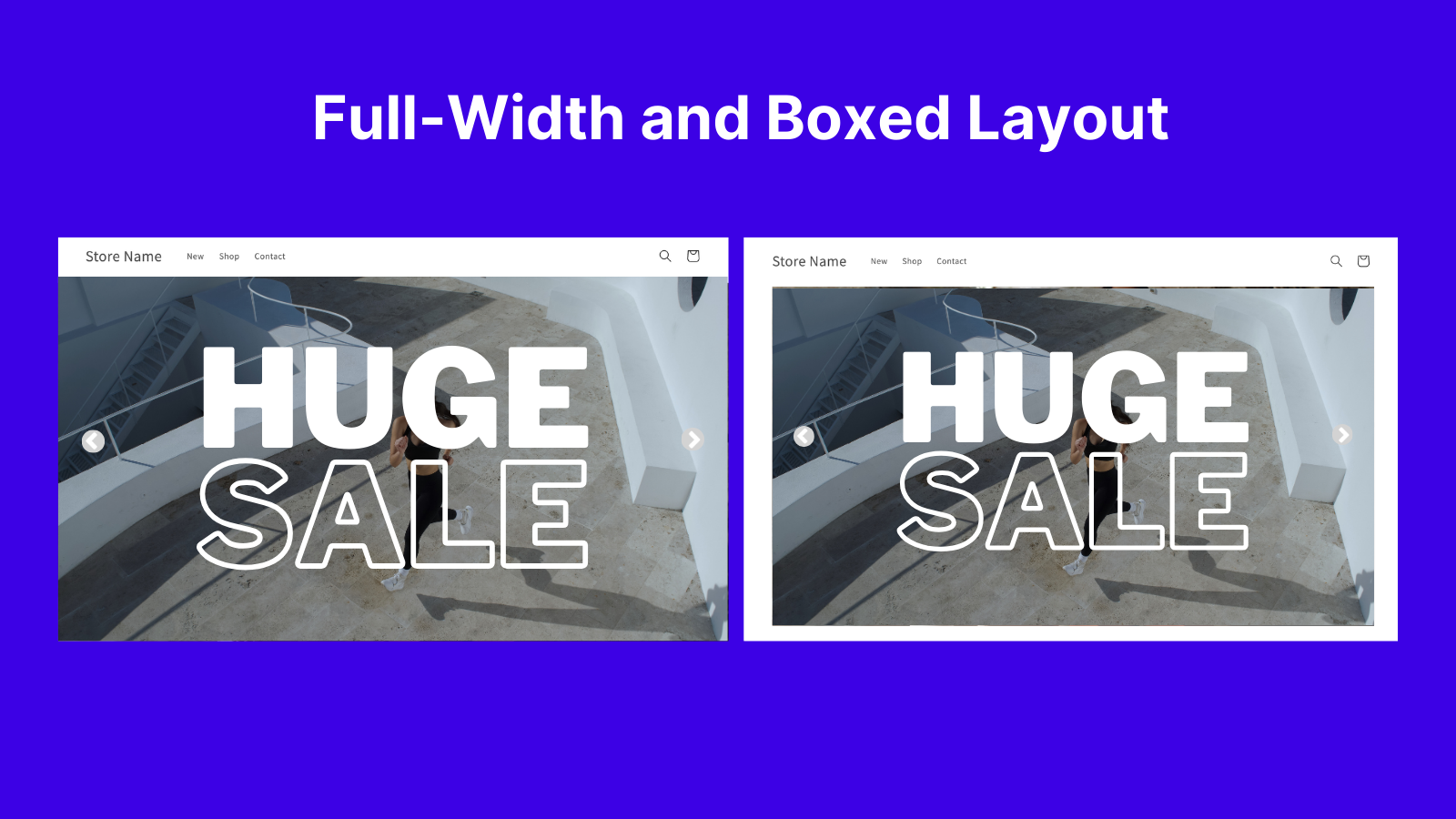 Full-Width and Boxed Layout slideshow