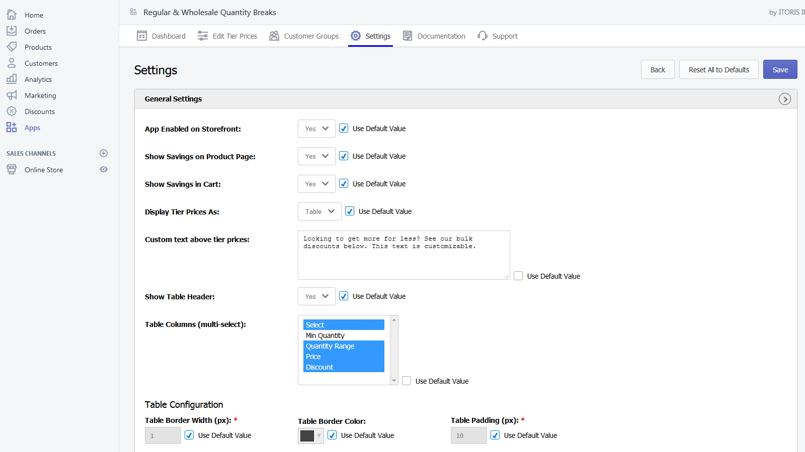 Configuraciones