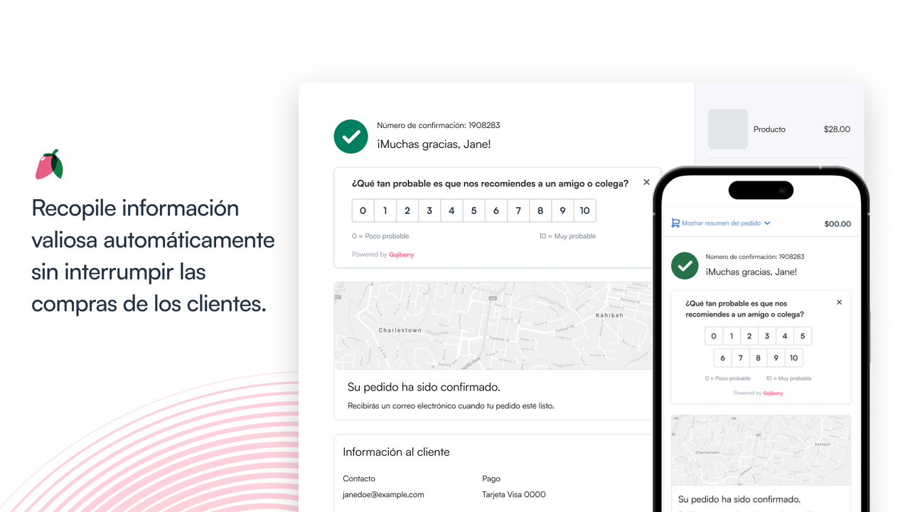 Recopile información sin interrumpir las compras de clientes.