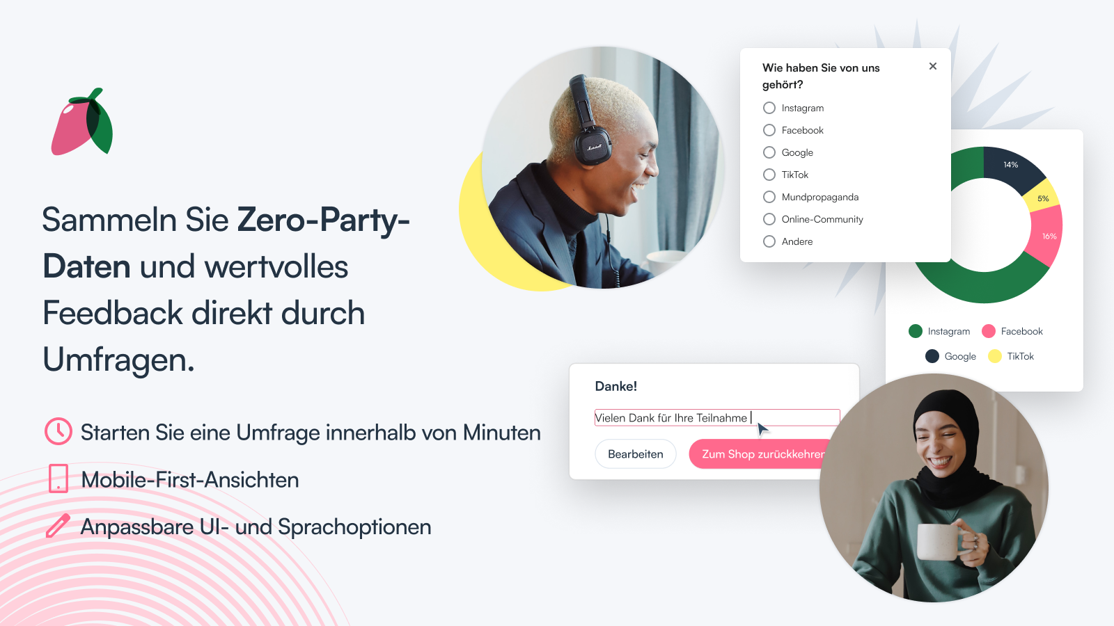 Sammeln Sie Zero-Party-Daten und Feedback direkt durch Umfragen