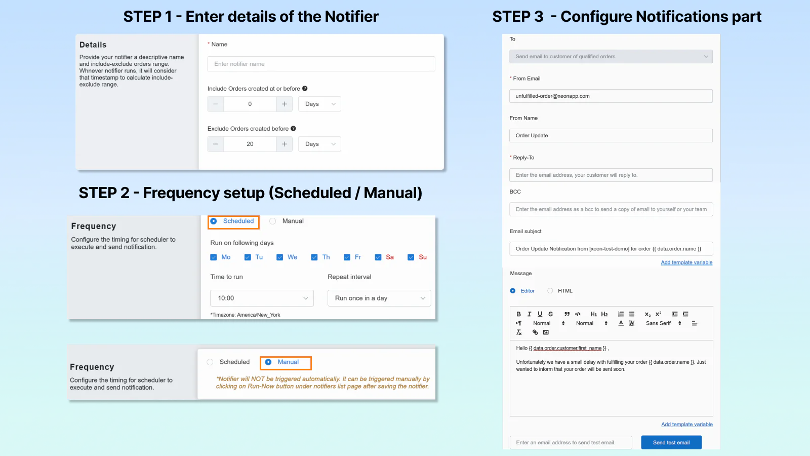 Configuration du notificateur