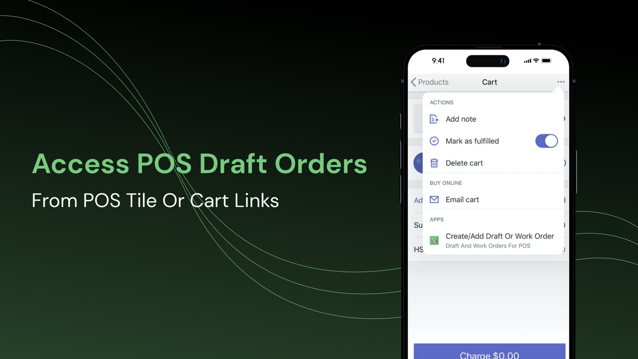 Draft Orders For POS Link - Mobile POS