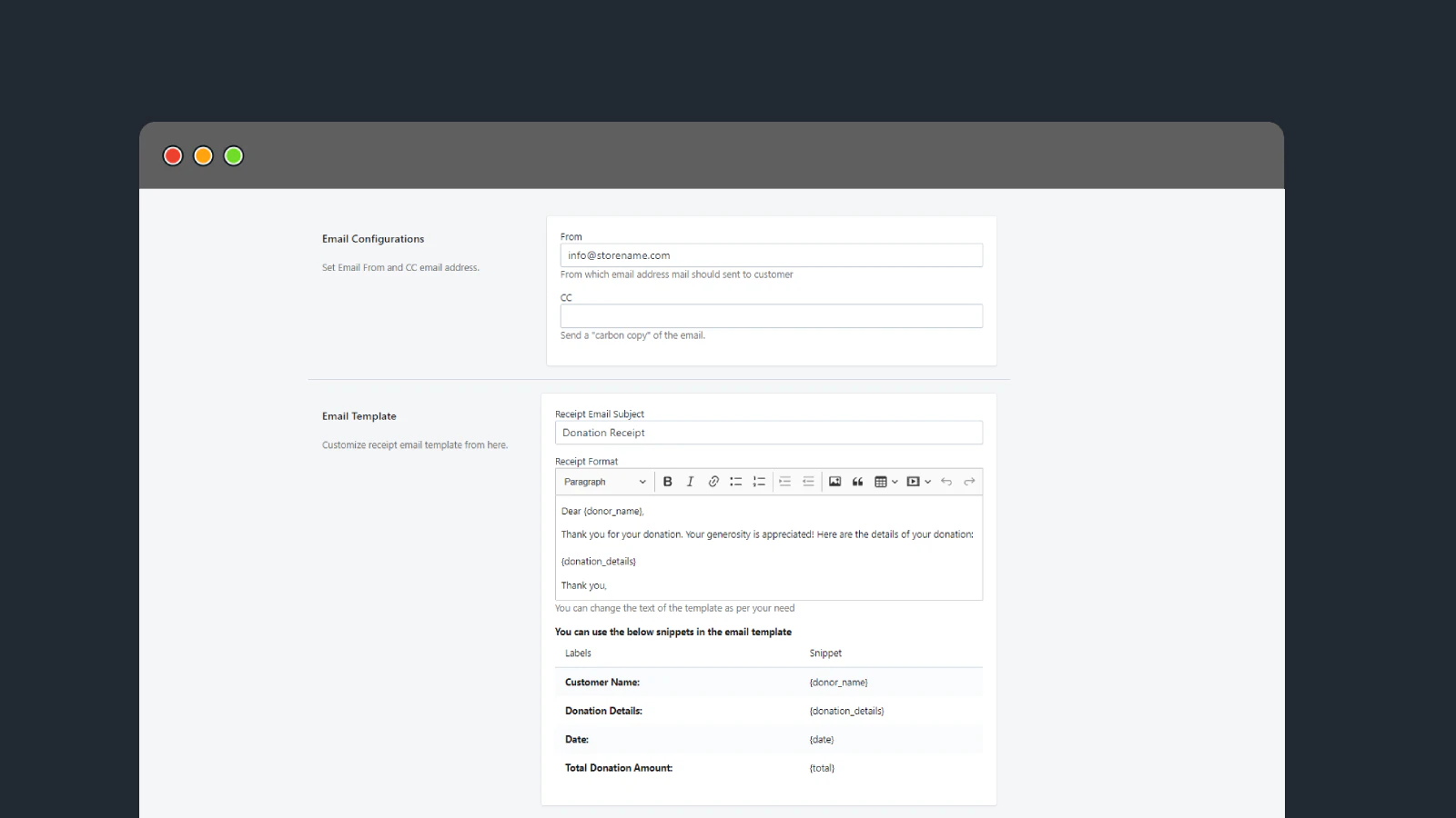 Configuración de Recibo por Correo Electrónico