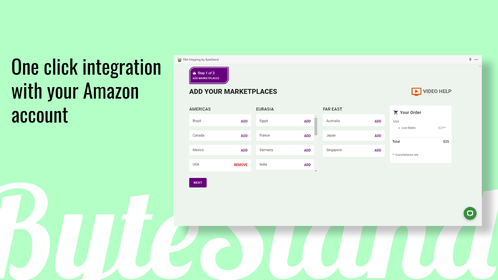 One Click Integration with your Amazon FBA Account