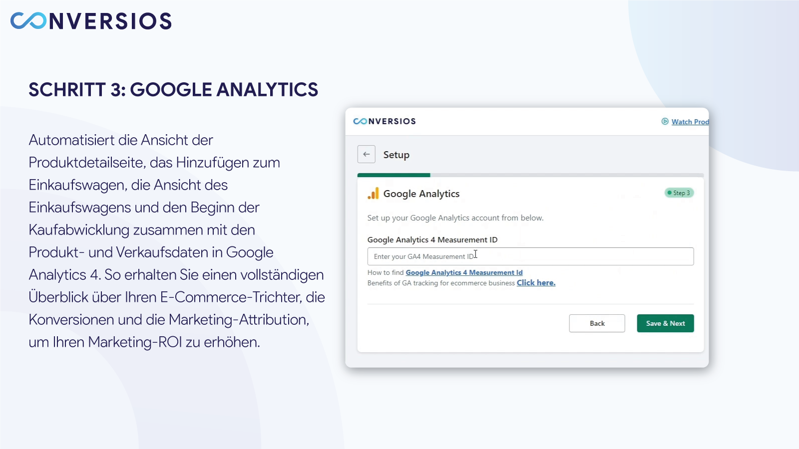 Automatisiertes E-Commerce-Tracking für Google Analytics 4.