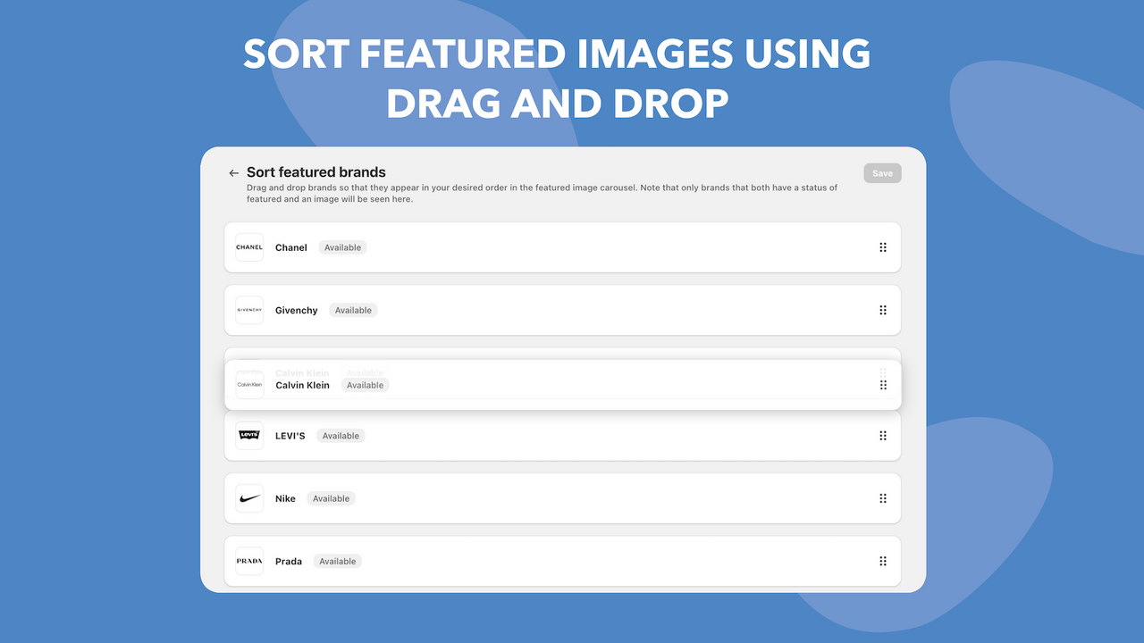 Sortieren Sie hervorgehobene Bilder mit Drag-and-Drop