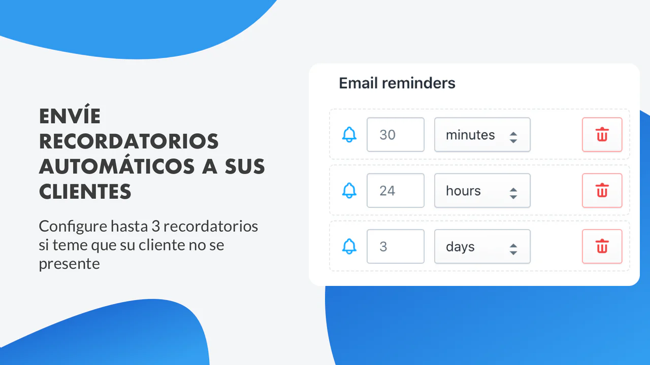 Envíe recordatorios automáticos a sus clientes