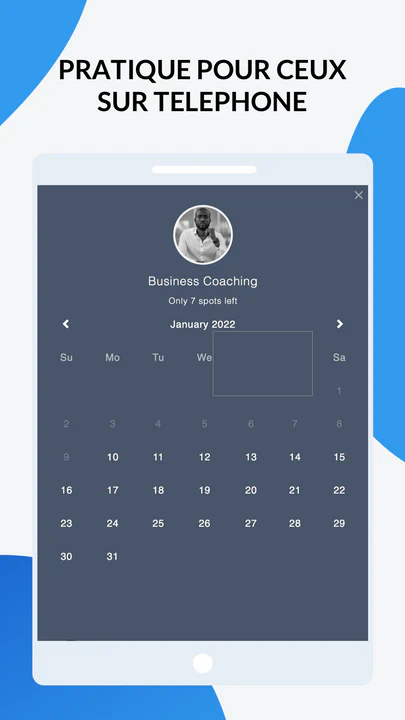 Réservation & Calendrier sur téléphone bookings & appointments