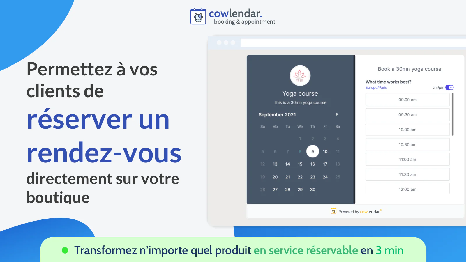 permettez à vos clients de réserver un rendez-vous s