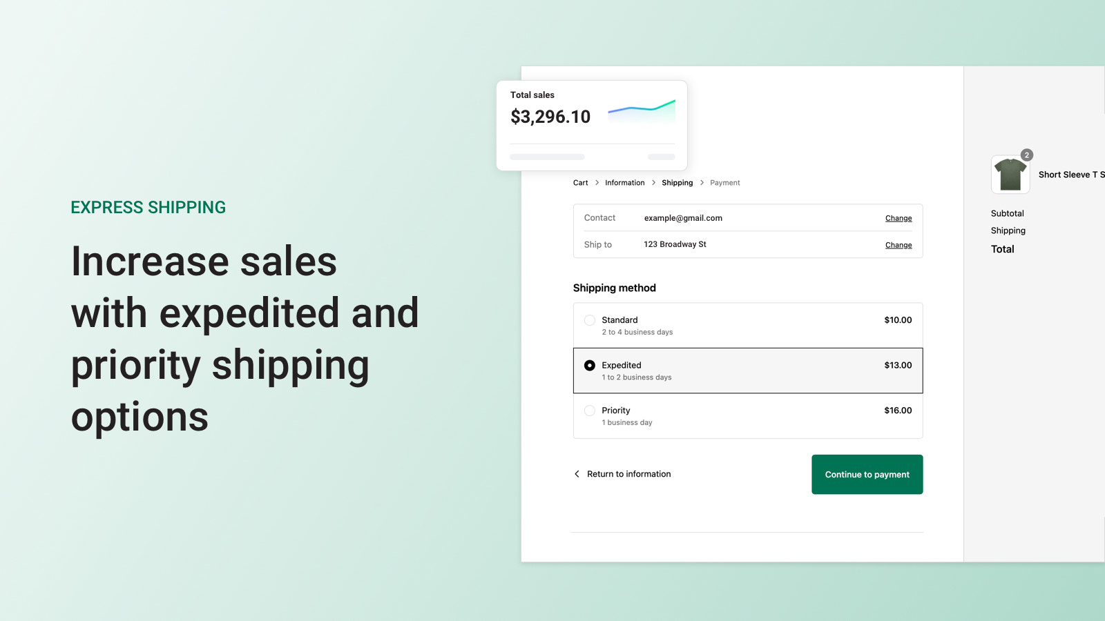 Increase sales with expedited and priority shipping options