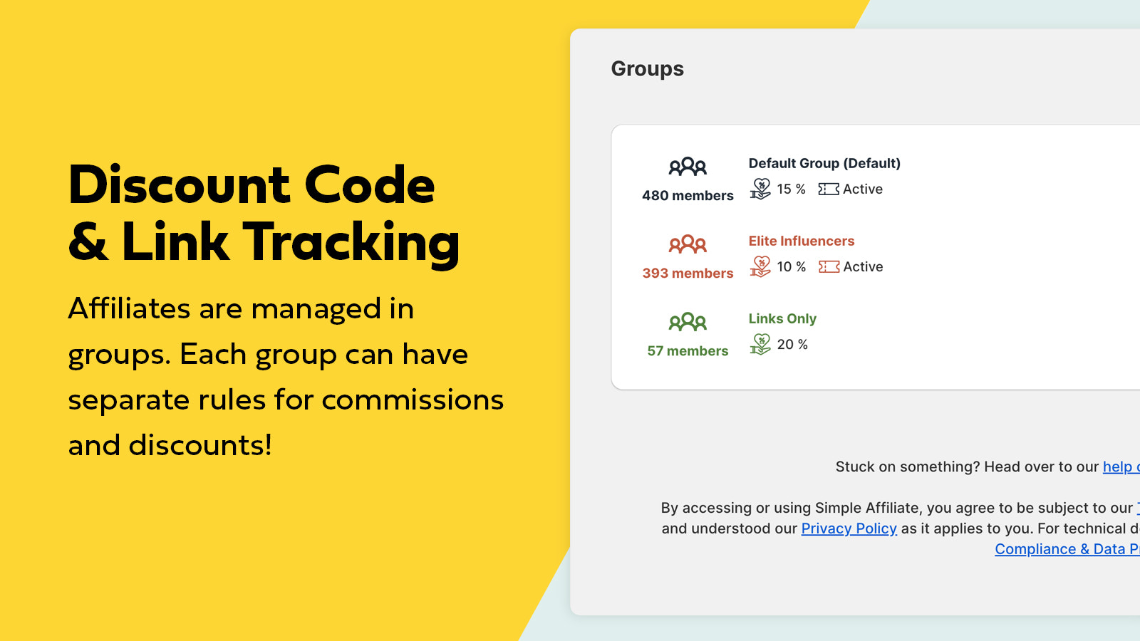 Rastreamento de código de desconto e link