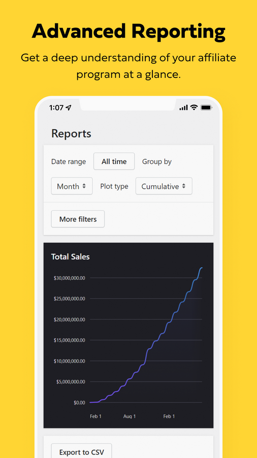 Simple Affiliate - Mobile Reports