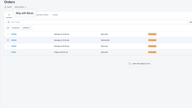 Peça entrega diretamente do aplicativo Shopify