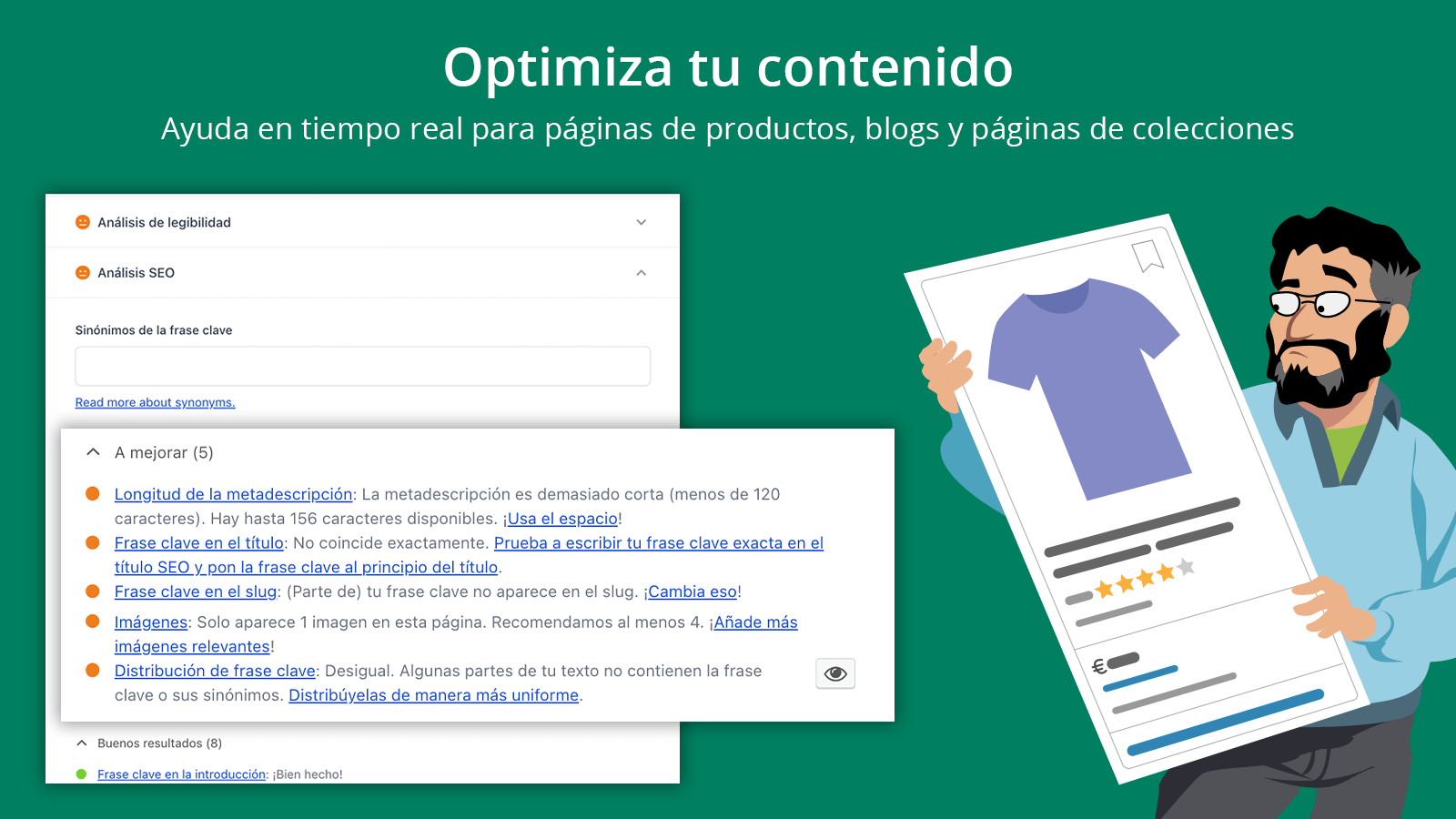 Optimiza el contenido con legibilidad de Yoast y análisis de SEO