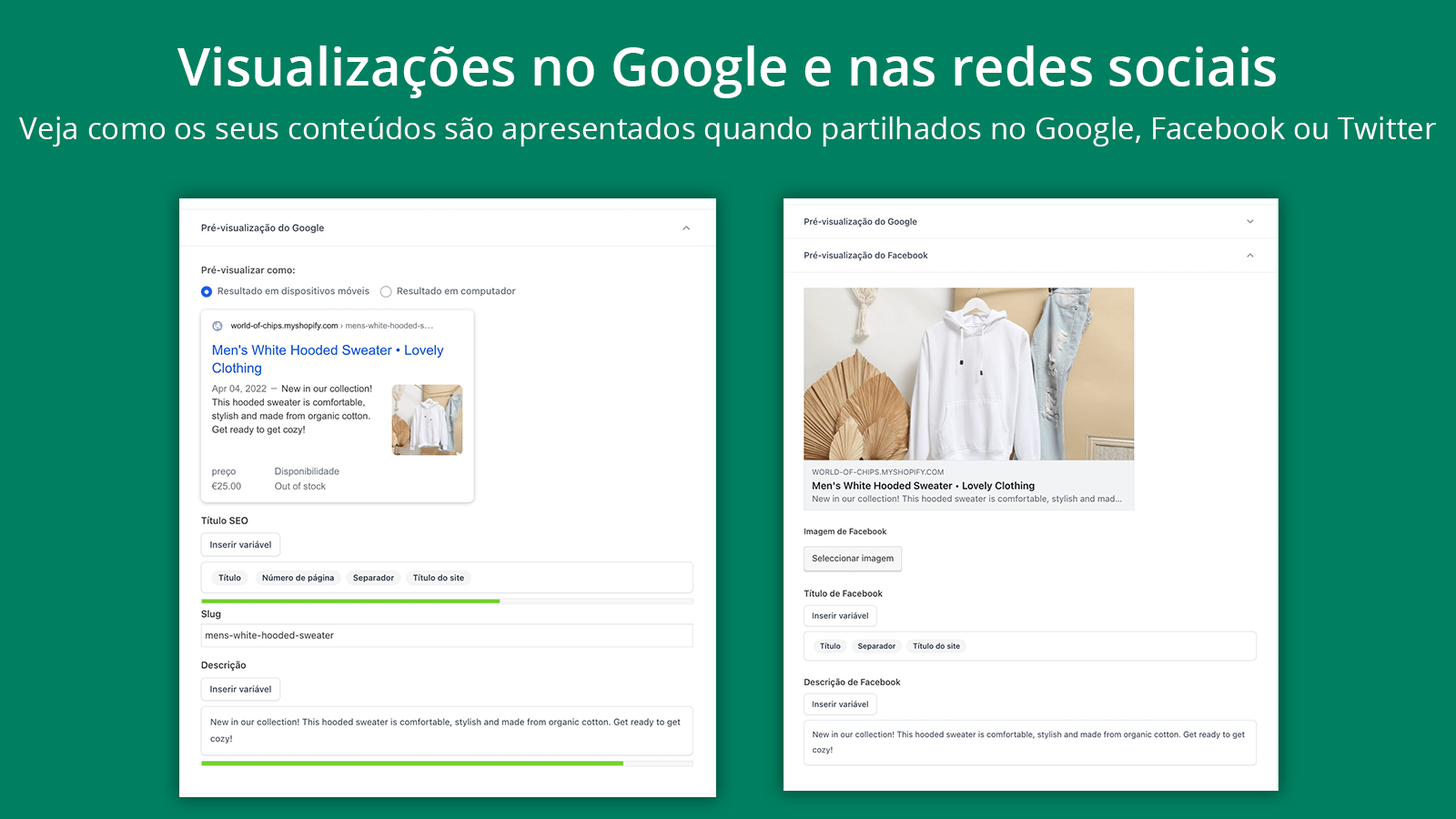 As visualizações no Google e nas redes sociais