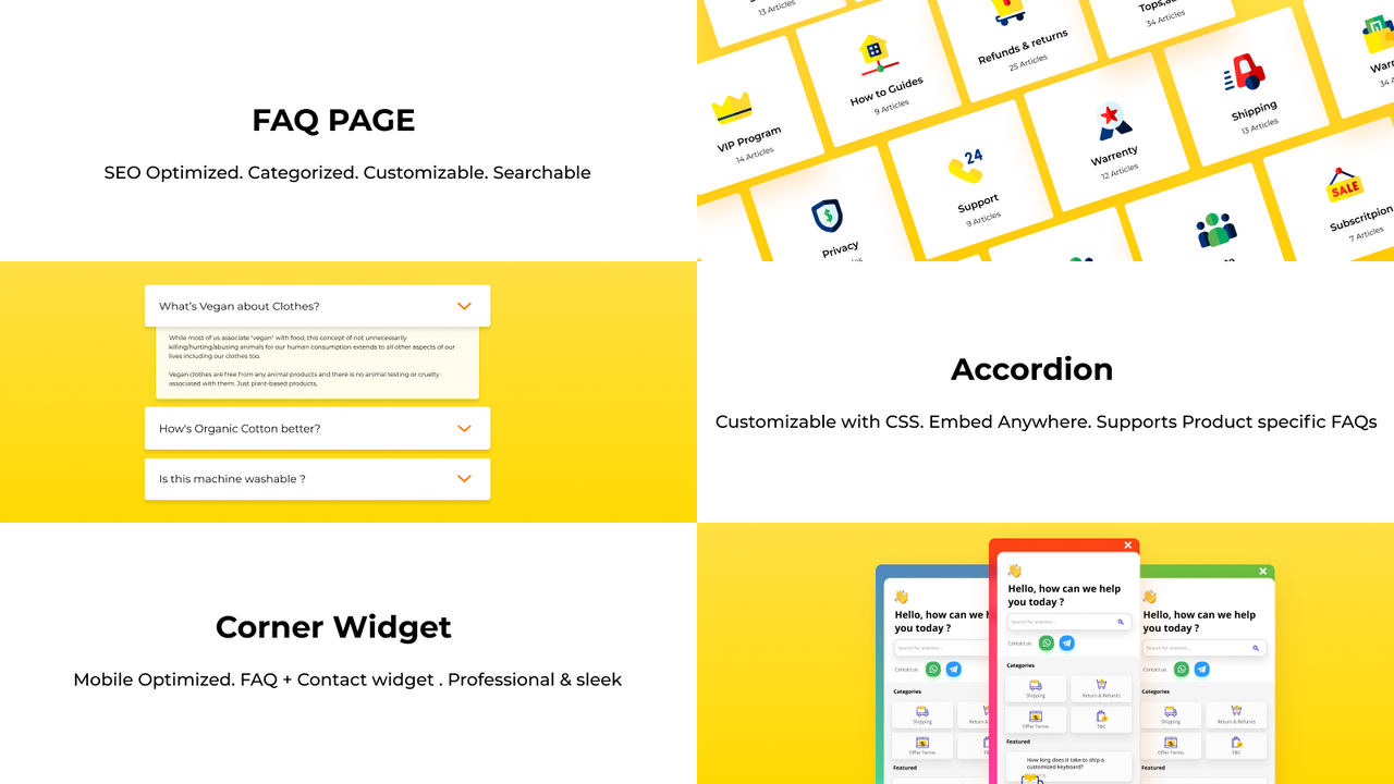 Categoriseer uw FAQ & Help Center Artikelen, embed FAQ-accordeons