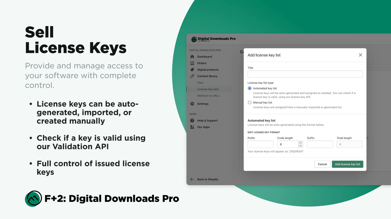 Proporciona y gestiona el acceso a tu software con control total