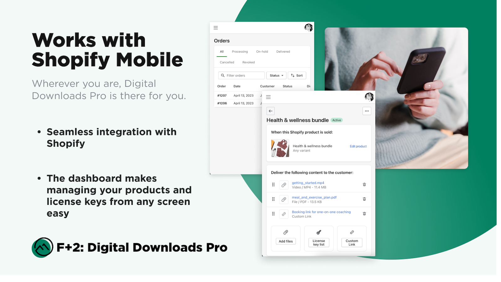Manage your digital downloads and products on Shopify Mobile
