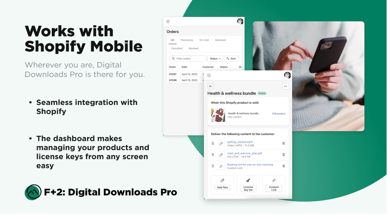 Manage your digital downloads and products on Shopify Mobile