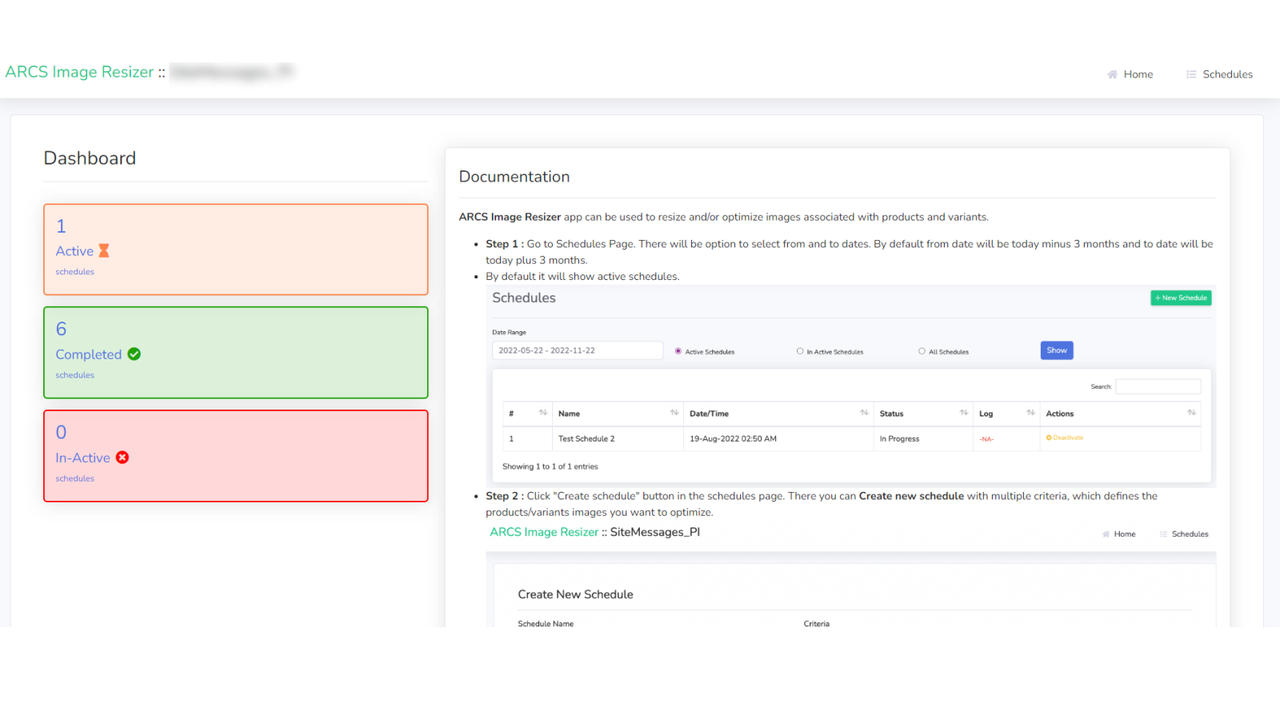 Dashboard-sida