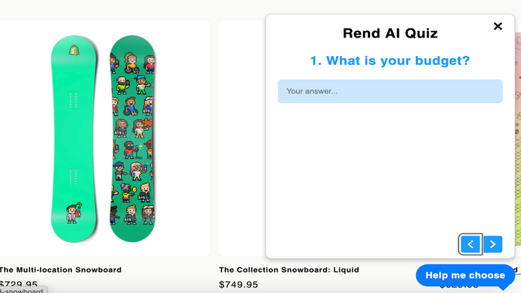 Rend ‑ Custom AI Product Quiz Screenshot