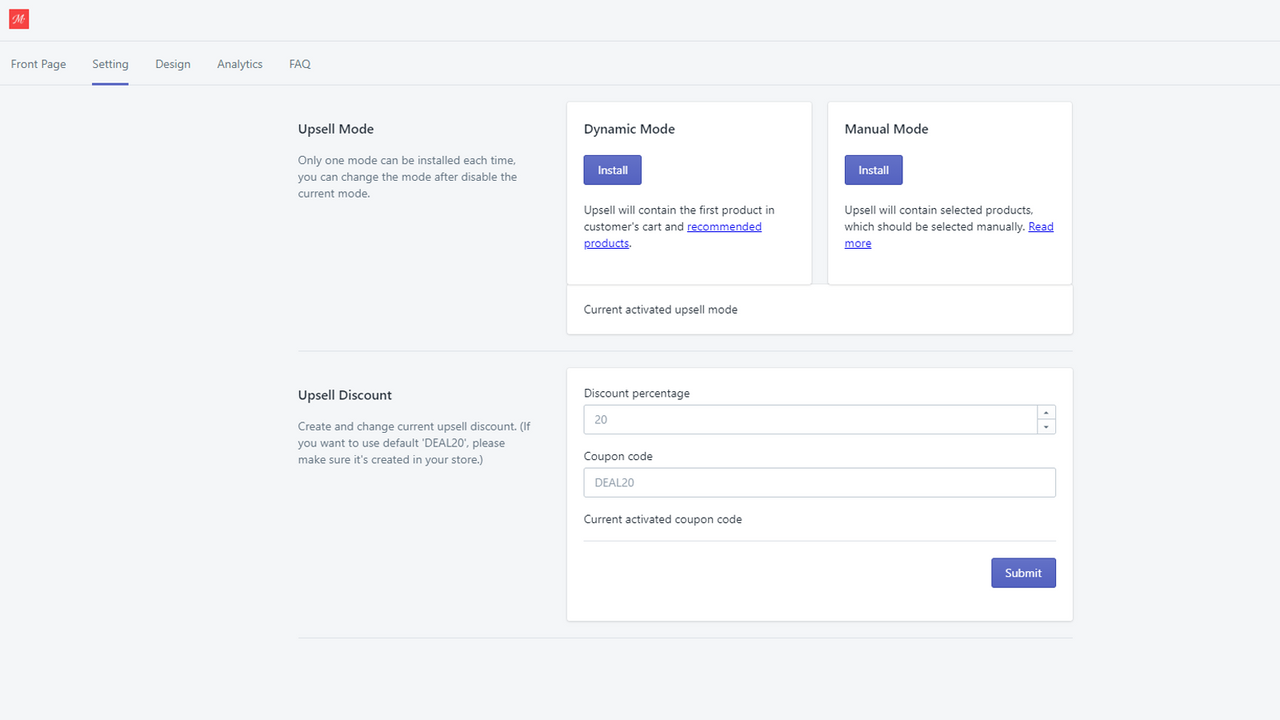 Configuración de la aplicación