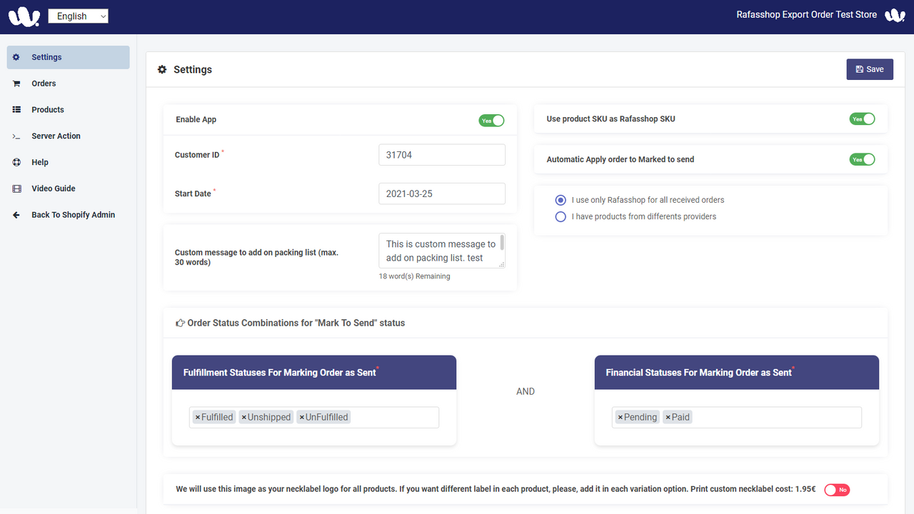 Configuración del Plugin