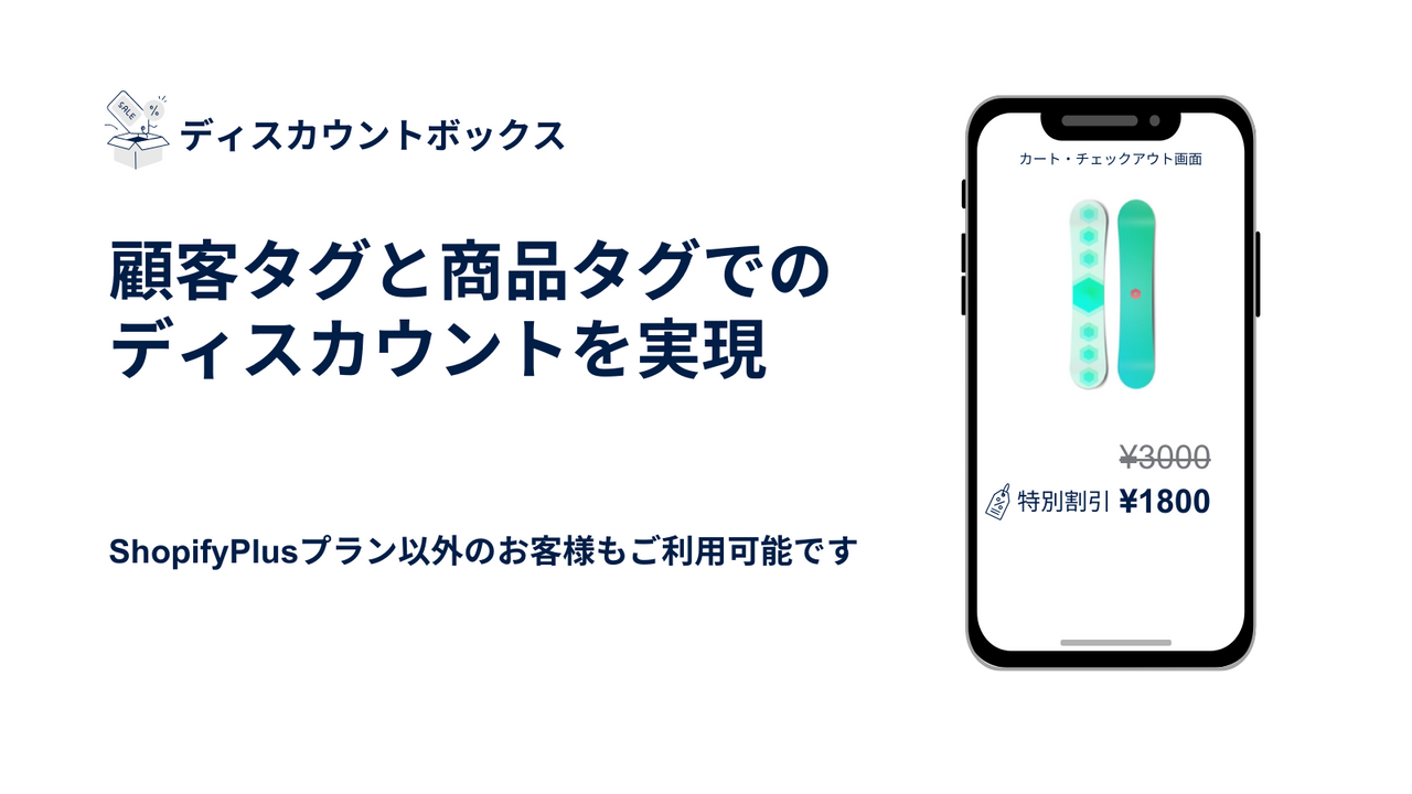 shopifyアプリ_ディスカウントボックス_顧客タグ_商品タグでの割引を実現_トップ