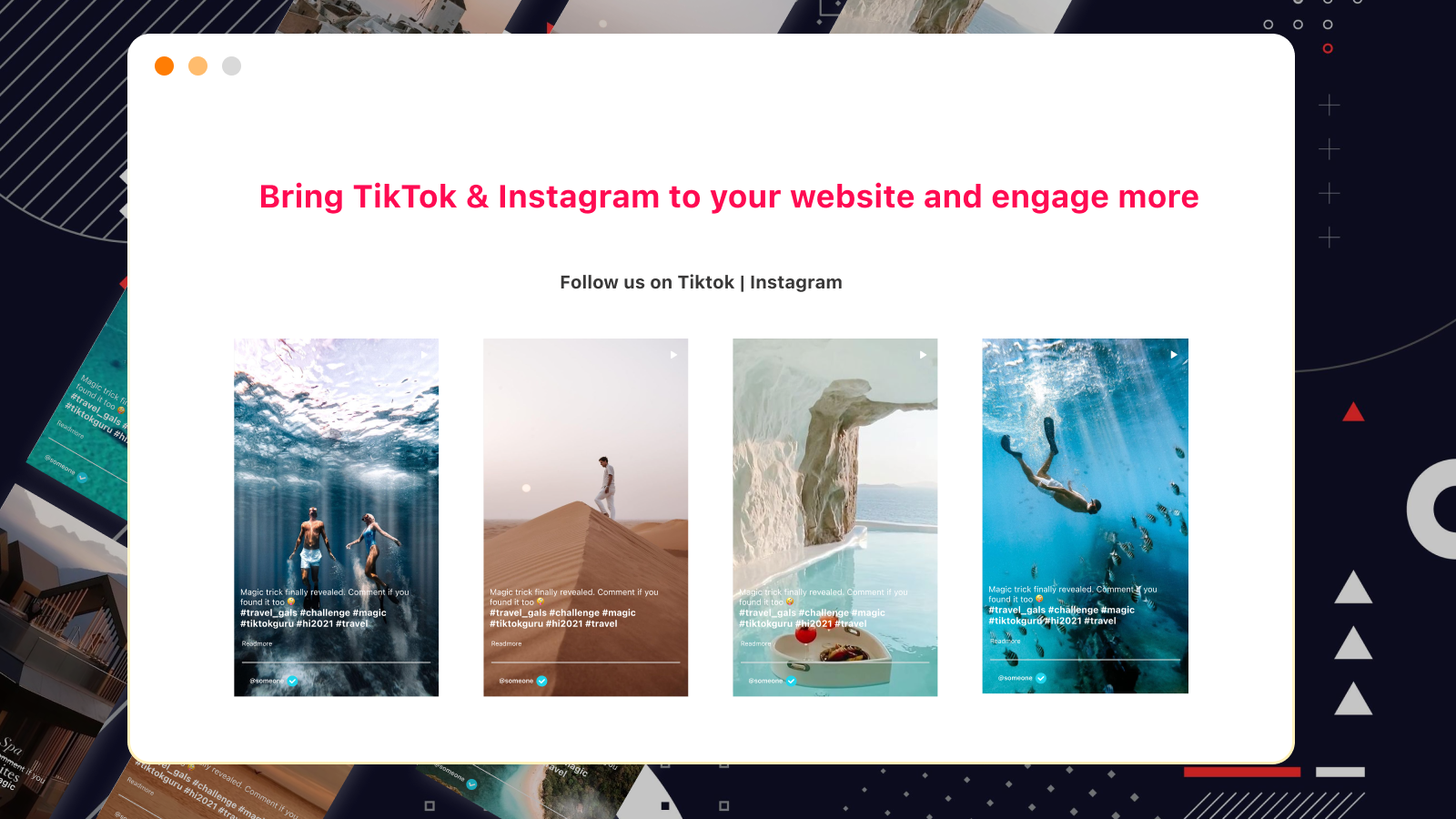 Feed de TikTok ‑ Feed de Instagram para la tienda Shopify.