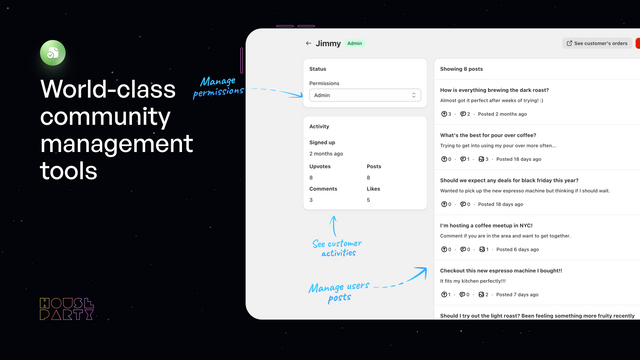 A desktop screenshot showing how to manage users and posts.