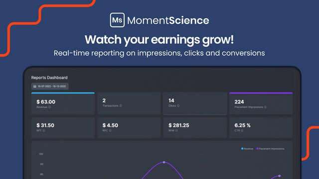 Real-time reporting to watch your earnings grow