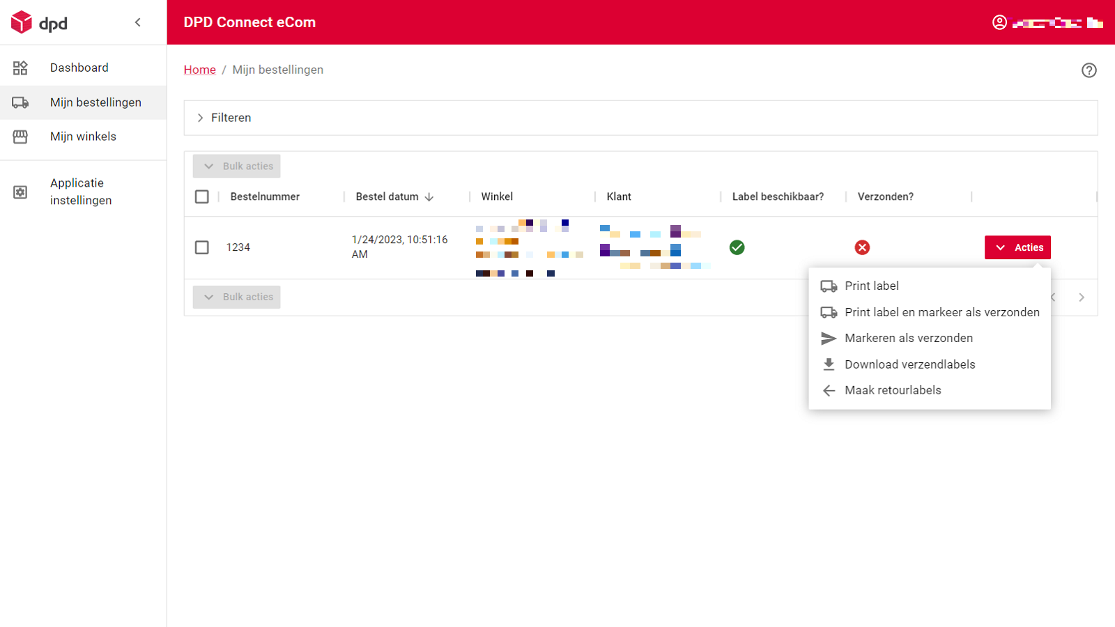 DPD Connect eCom Screenshot