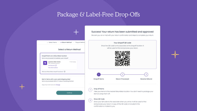 Convenient & easy package & label-free drop-offs