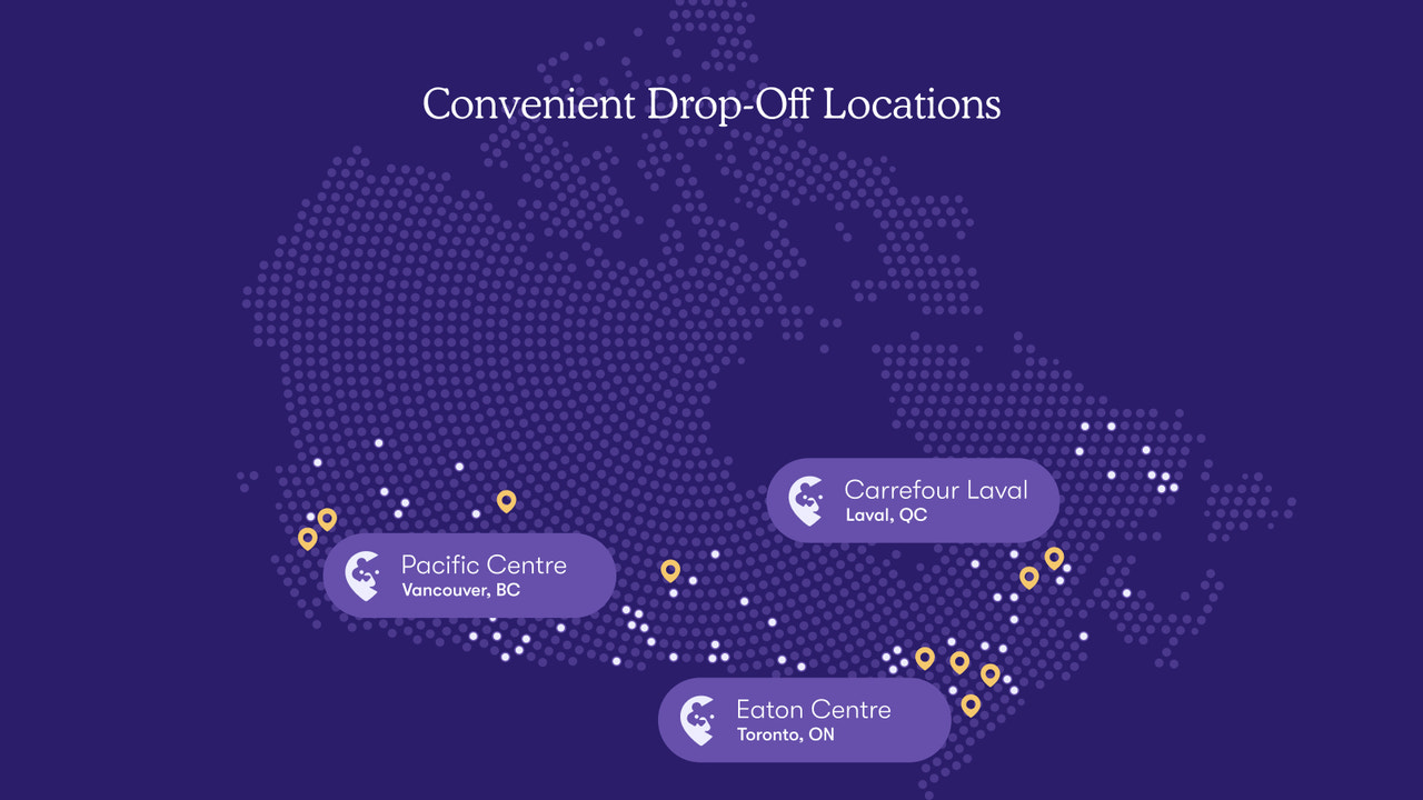 Convenient drop-off locations across Canada