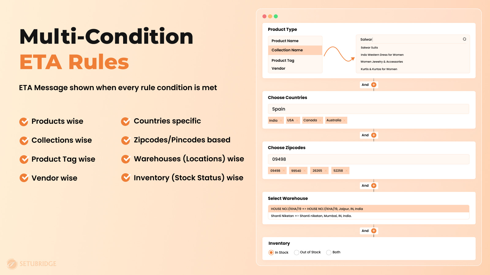 Rule based estimated delivery date - multiple condition