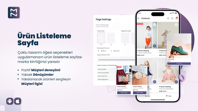 MageNative Shopify Mobil Uygulama ürün listeleme sayfaları