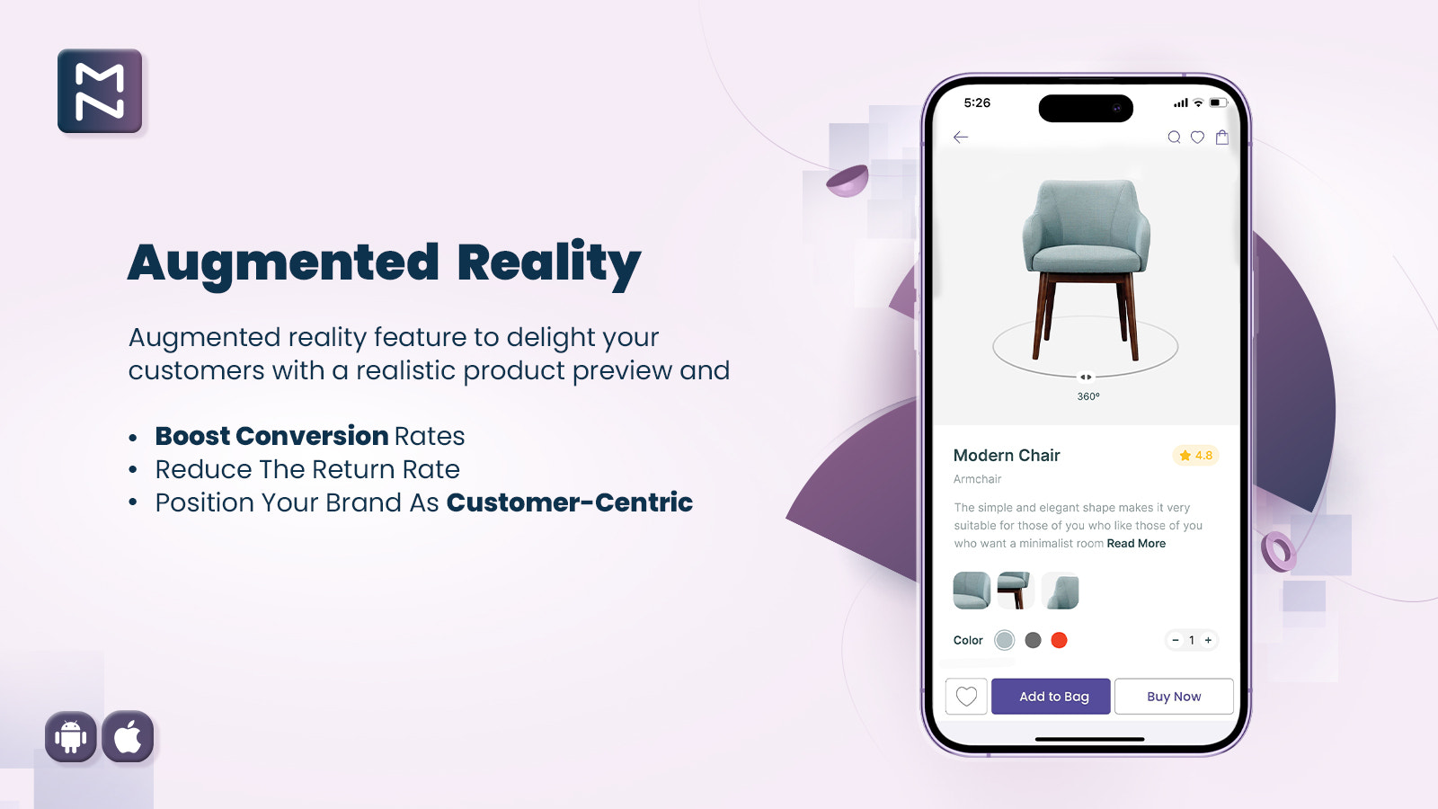 Magenative Shopify Mobiele App augmented reality