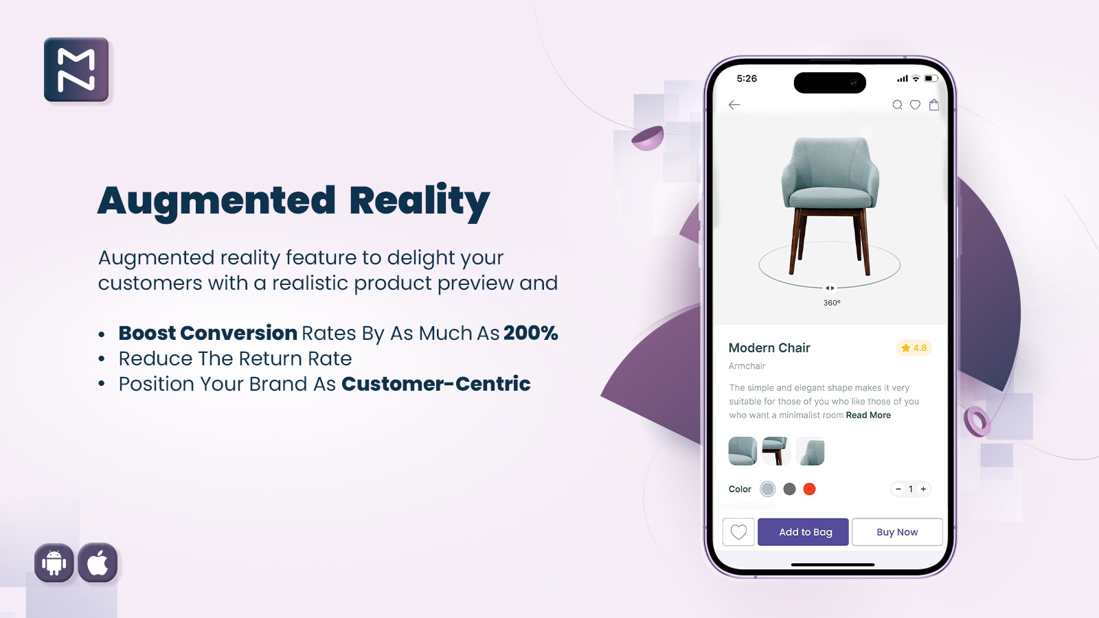 Magenative Shopify Mobiele App augmented reality