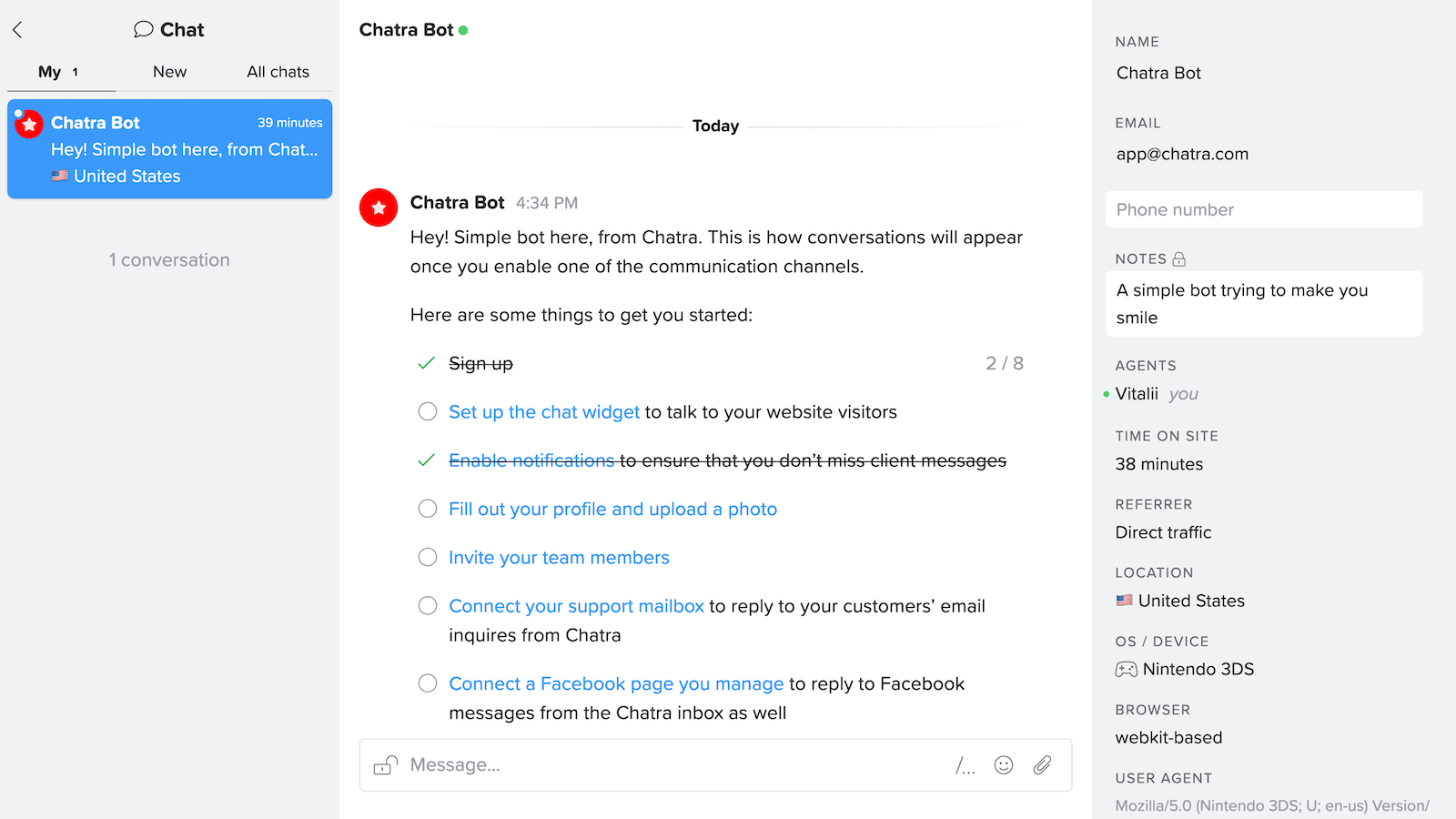 Chatra — Live Chat & Chatbot Screenshot