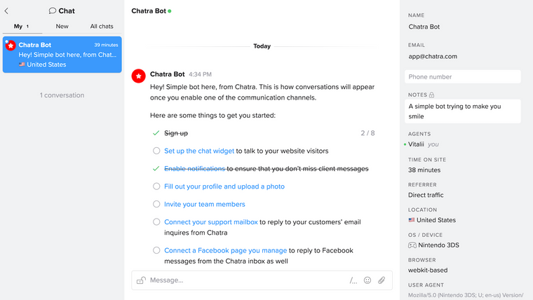 Chatra — Live Chat & Chatbot Screenshot