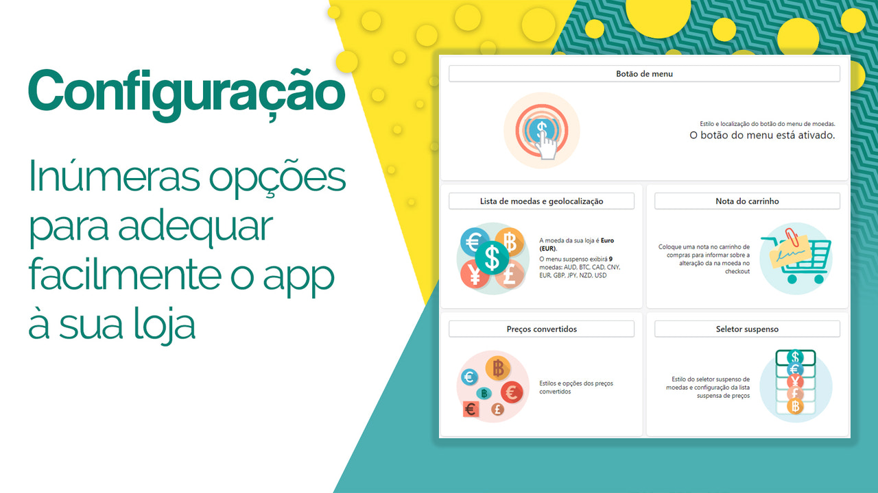 Toneladas de opções para ajustar o app ao seu negócio