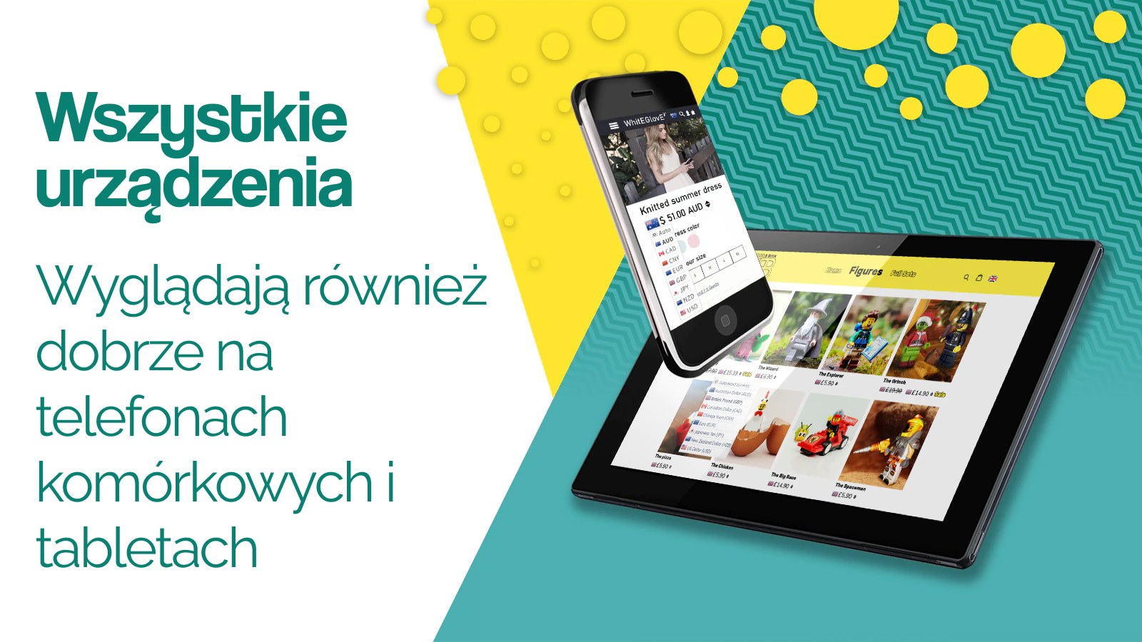 Wygląda dobrze na telefonach komórkowych i tabletach