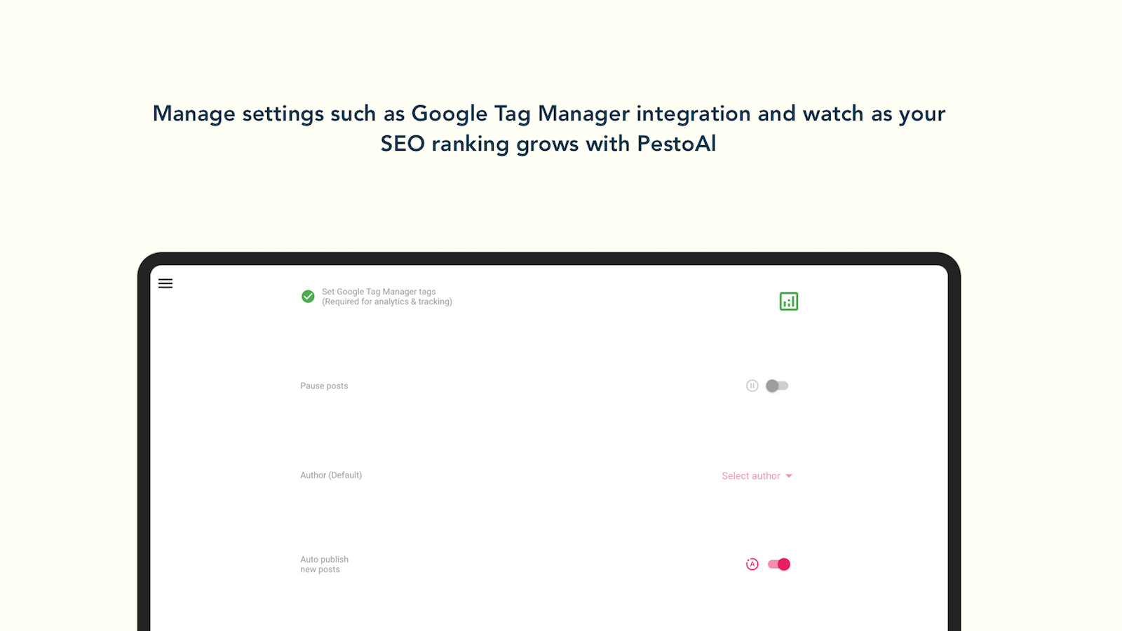 Controlar configuraciones del sitio