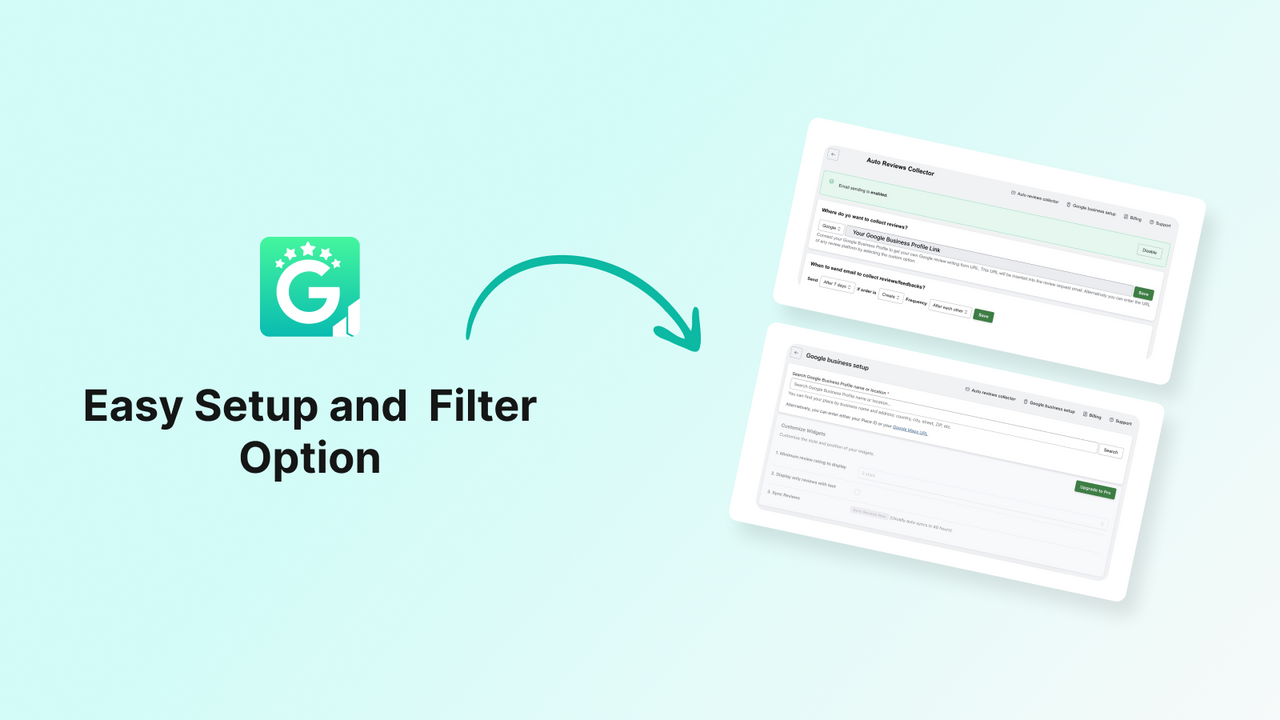 Configuración y filtro de la aplicación