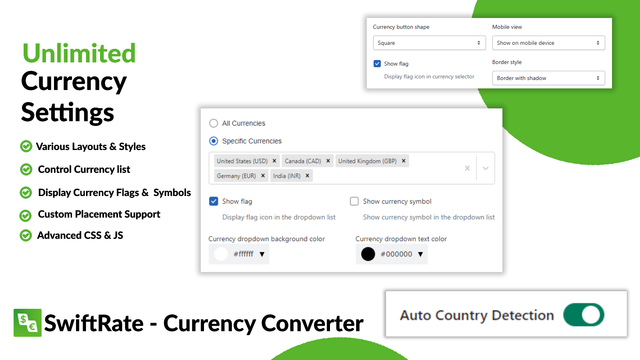 Réglages illimités du convertisseur de devises