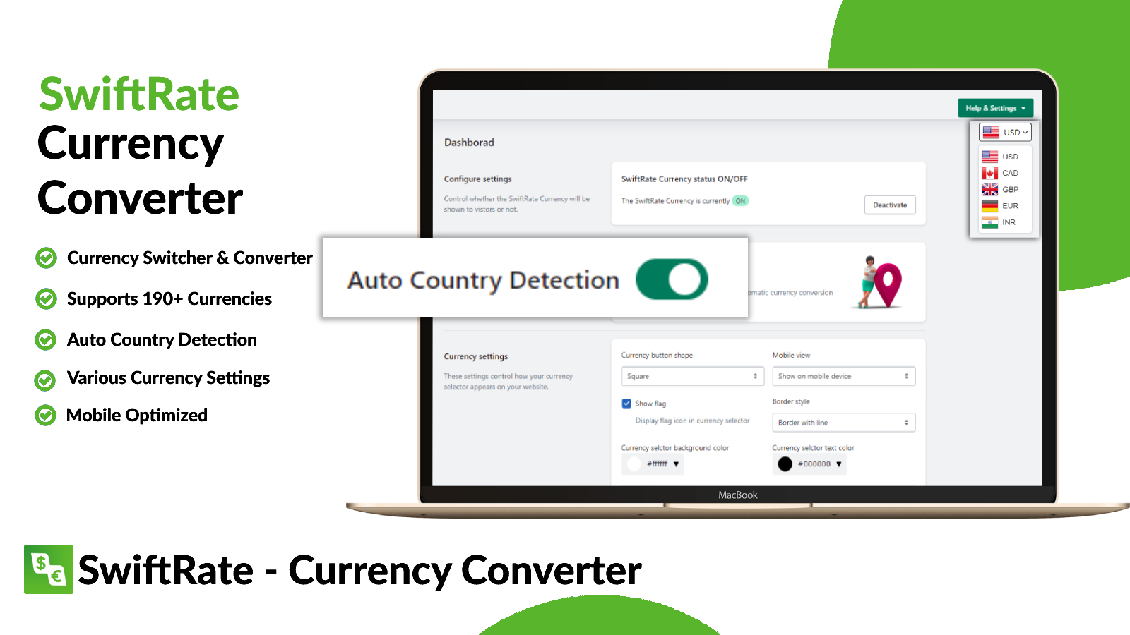 bannière du convertisseur de devises swiftrate